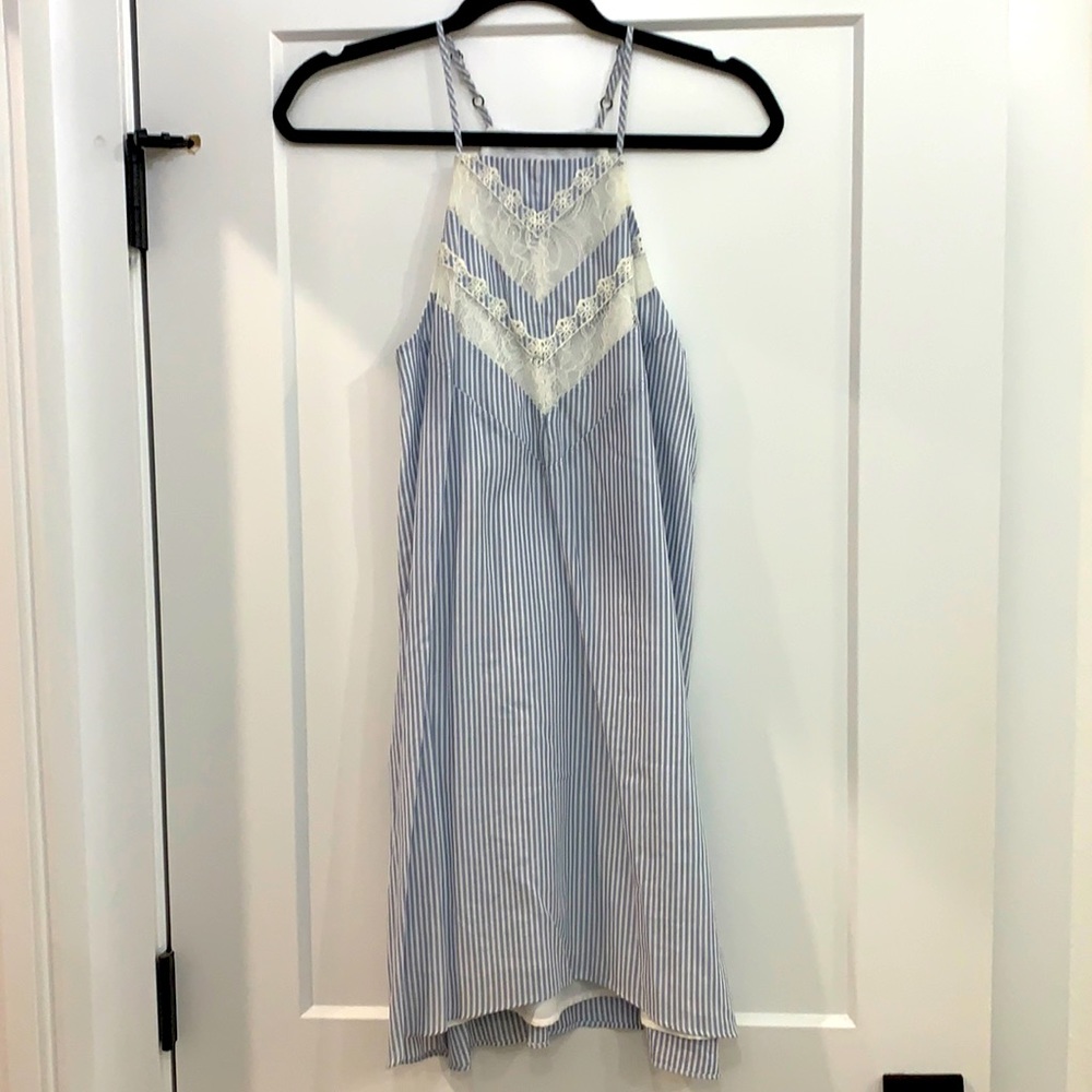 BCBG blue and white dress